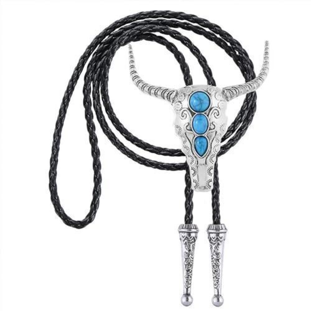 7266 Bolo Tie Turquoise Longhorn Bolo Tie Western Ties Cowboy Rodeo Bolero